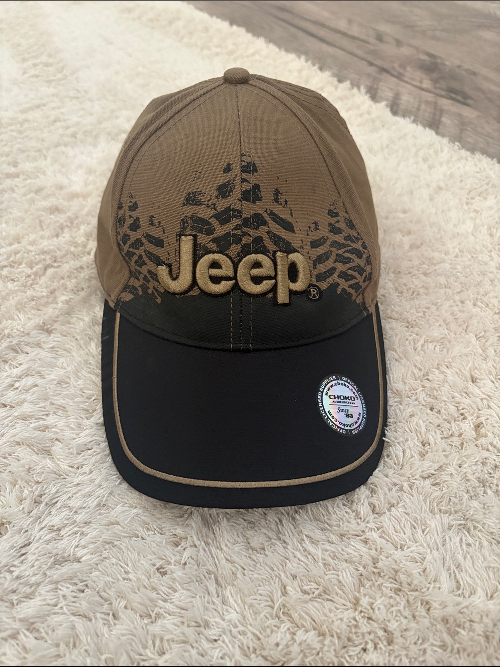 Jeep Brown and Black Embroidered Logo Cap